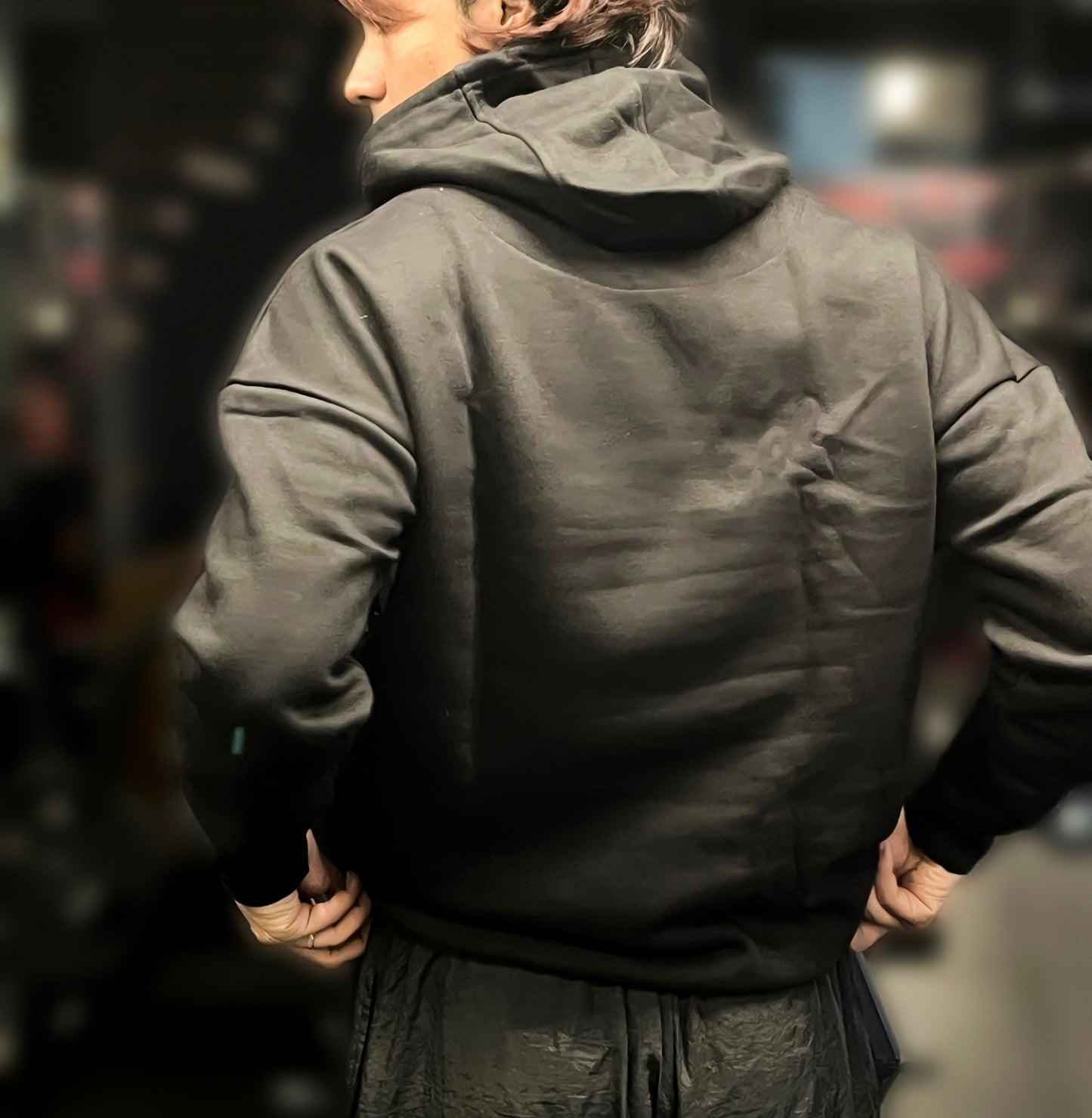 Brand-Mark Oversized Hoodie Black