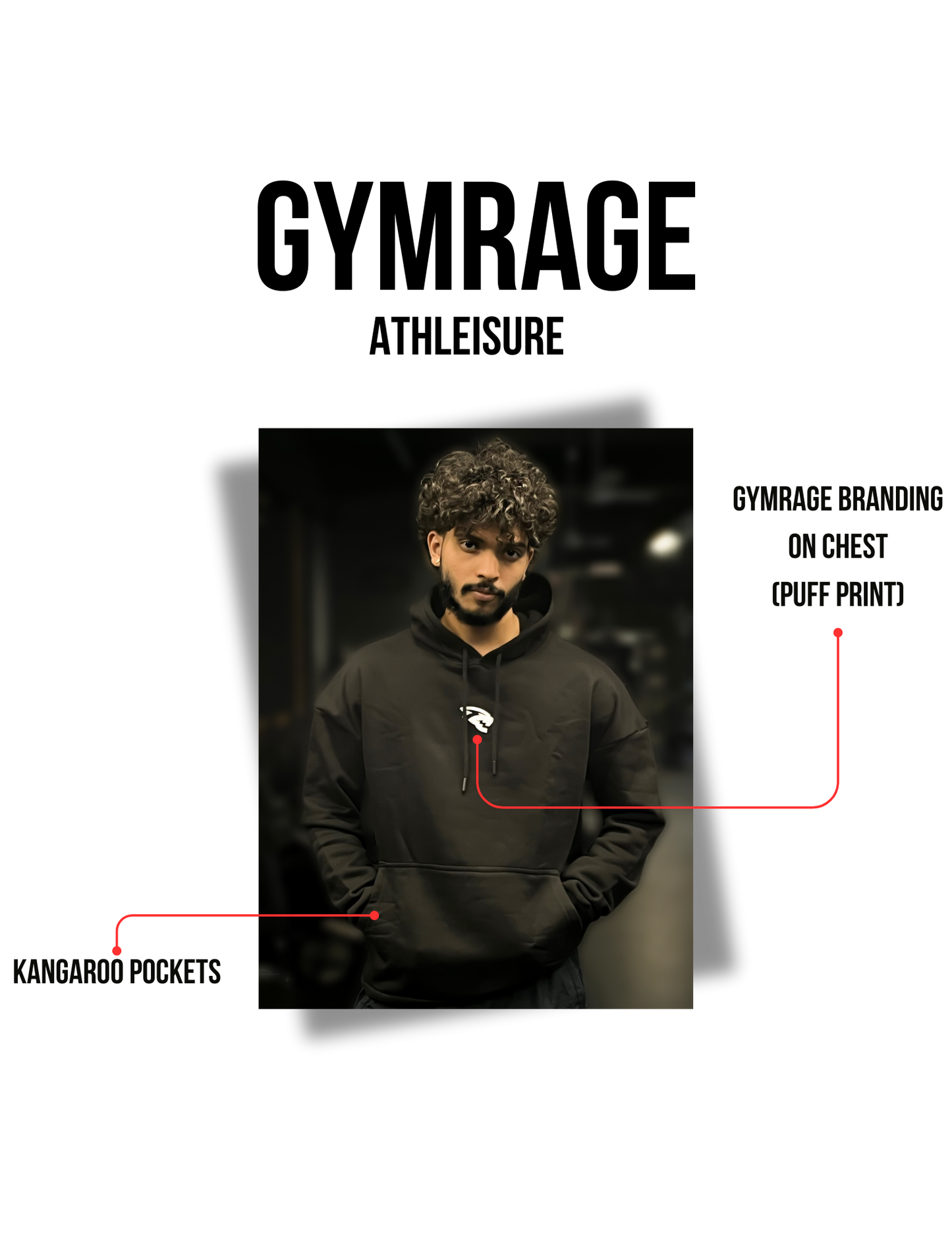 GYMRAGE Originals Oversized Hoodie Black