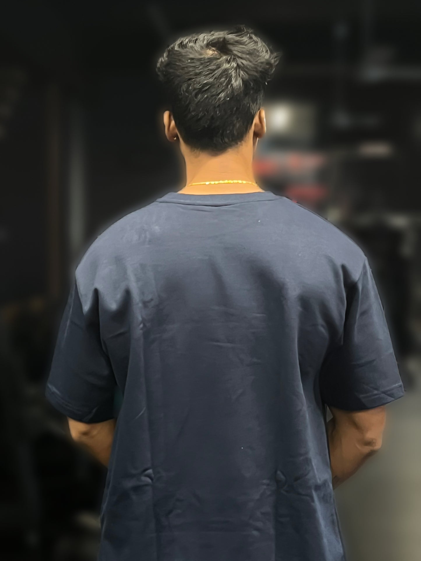 GYMRAGE Brand-Mark Oversized T-shirt Navy Blue