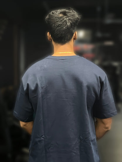 GYMRAGE Brand-Mark Oversized T-shirt Navy Blue