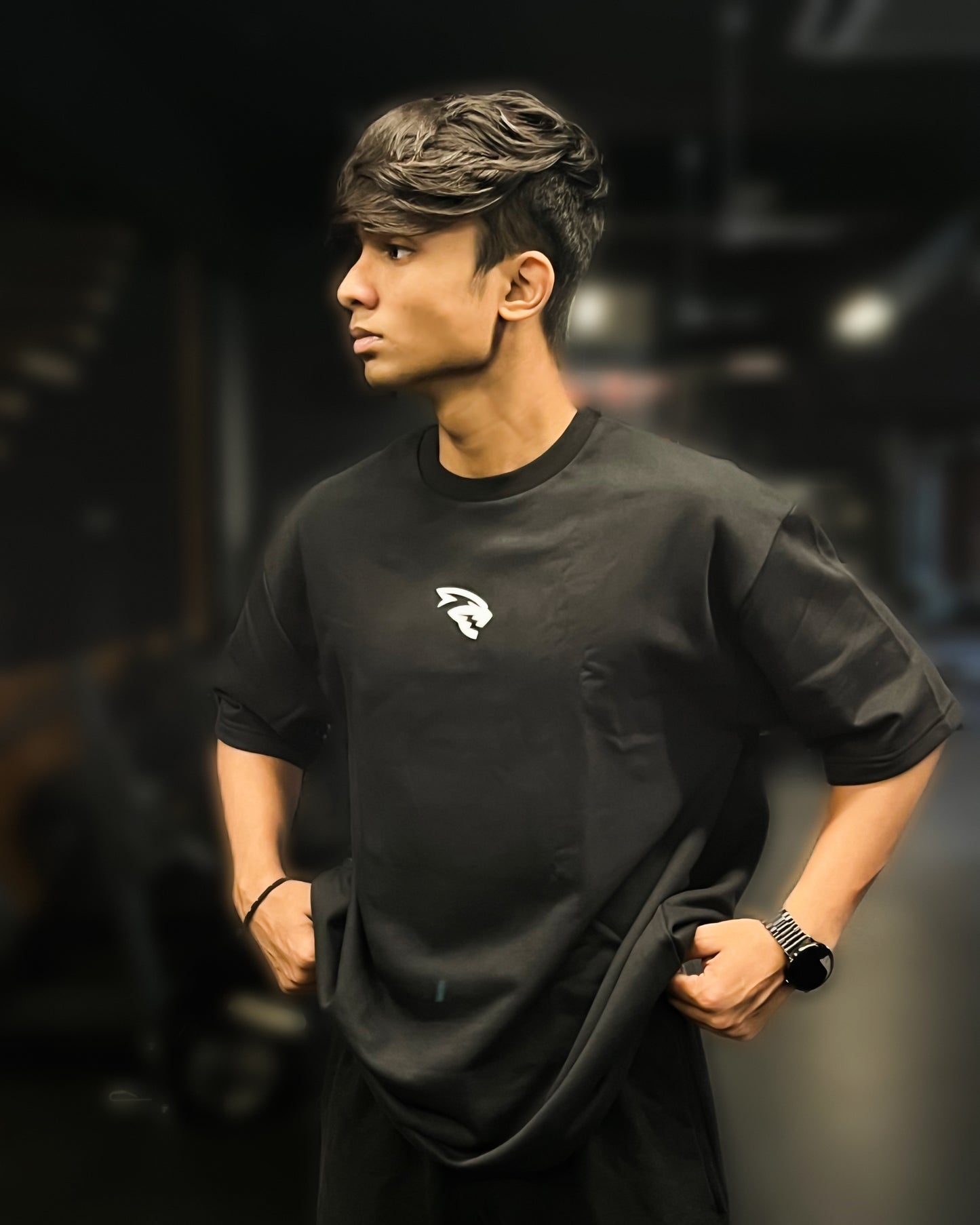 GYMRAGE Brand-Mark Oversized T-shirt Black
