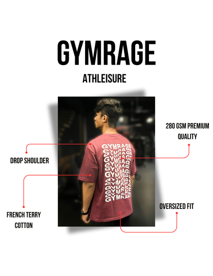 GYMRAGE Illusion Oversized T-shirt Maroon